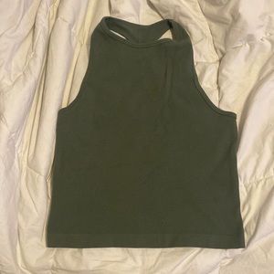 Plain Green Cropped Tank Top